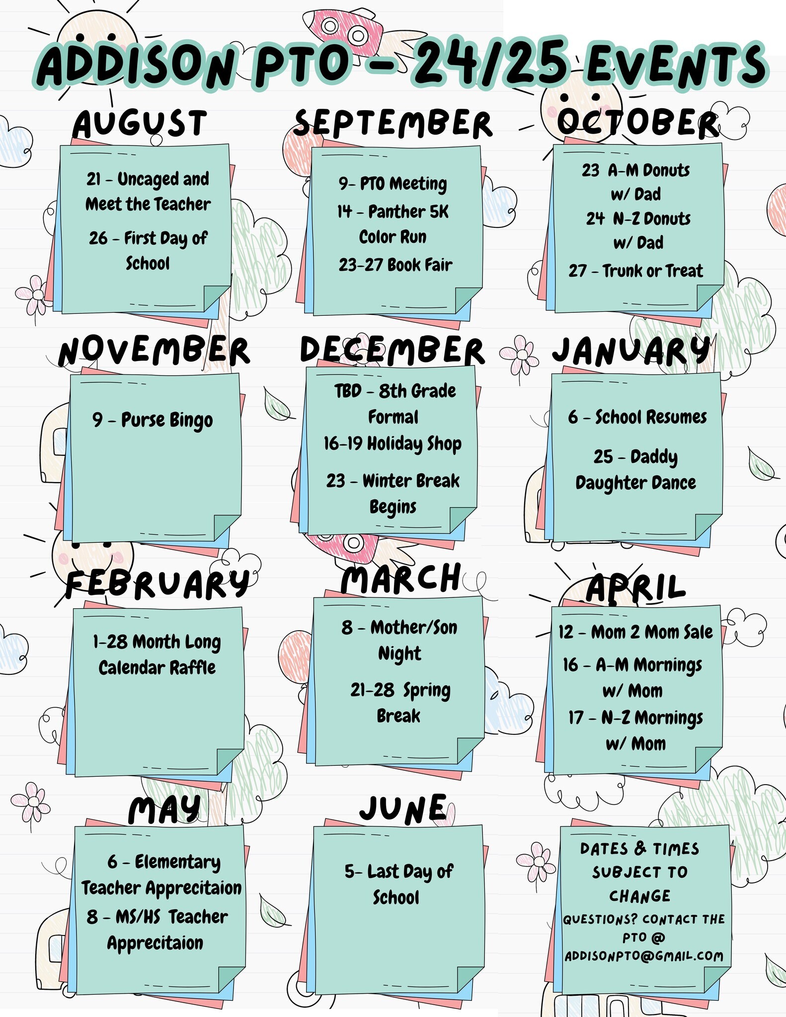 Addison PTO Calendar